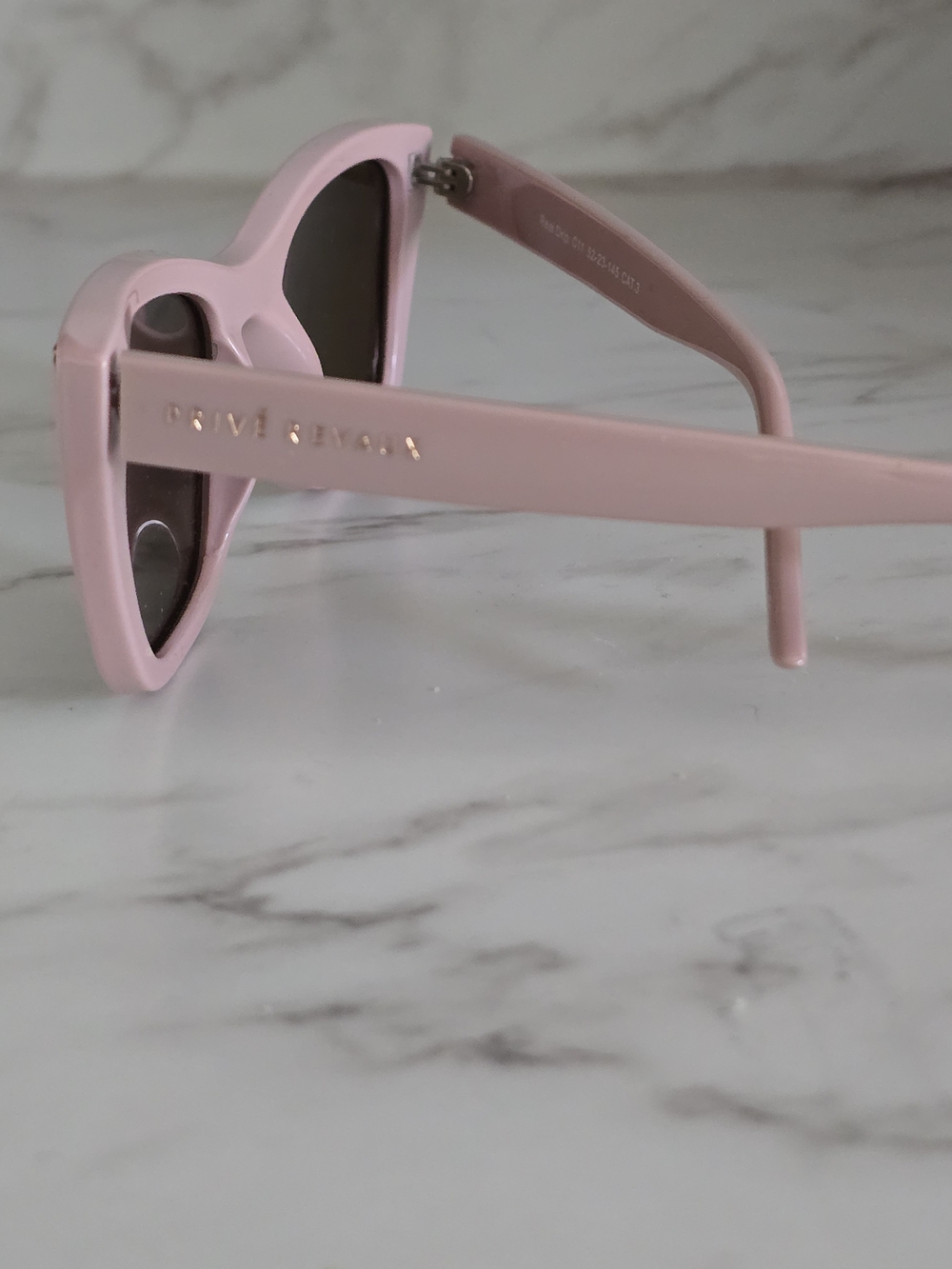 Prive' Revaux Pink Cat Eye Sunglasses with Gold Logo